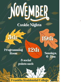 Flyer for November Cookie Nights